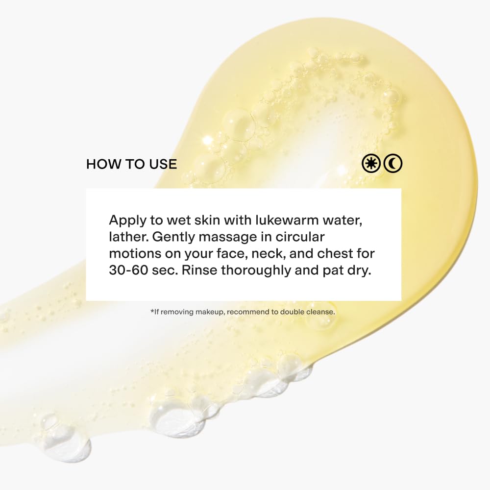 CLEARSTEM - GENTLECLEAN Vitamin C Infused Calming Wash - Facial Cleanser, Makeup Remover - Goldenseal + Green Tea - Facial Skin Care Products - Gluten Free, Cruelty Free - 6 fl oz / 207ml