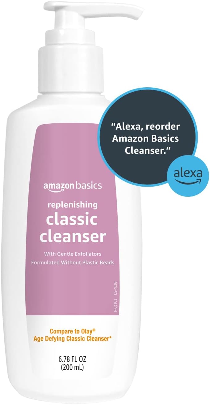 Amazon Basics Replenishing Cleanser Exfoliating Face Wash, Unscented, 6.78 fl oz (Pack of 3)