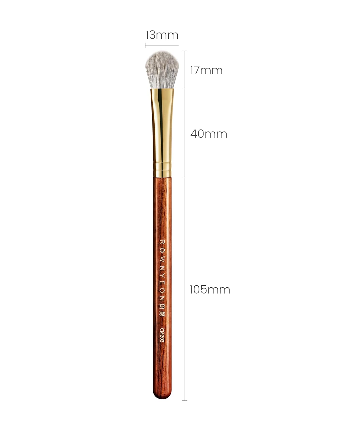 Desert Oak Series SweepPack Lid Master - Arctic Fox & Goat Hair Blend for Effortless Eyeshadow Packing, Luxury Bubinga Handle (CM 202)
