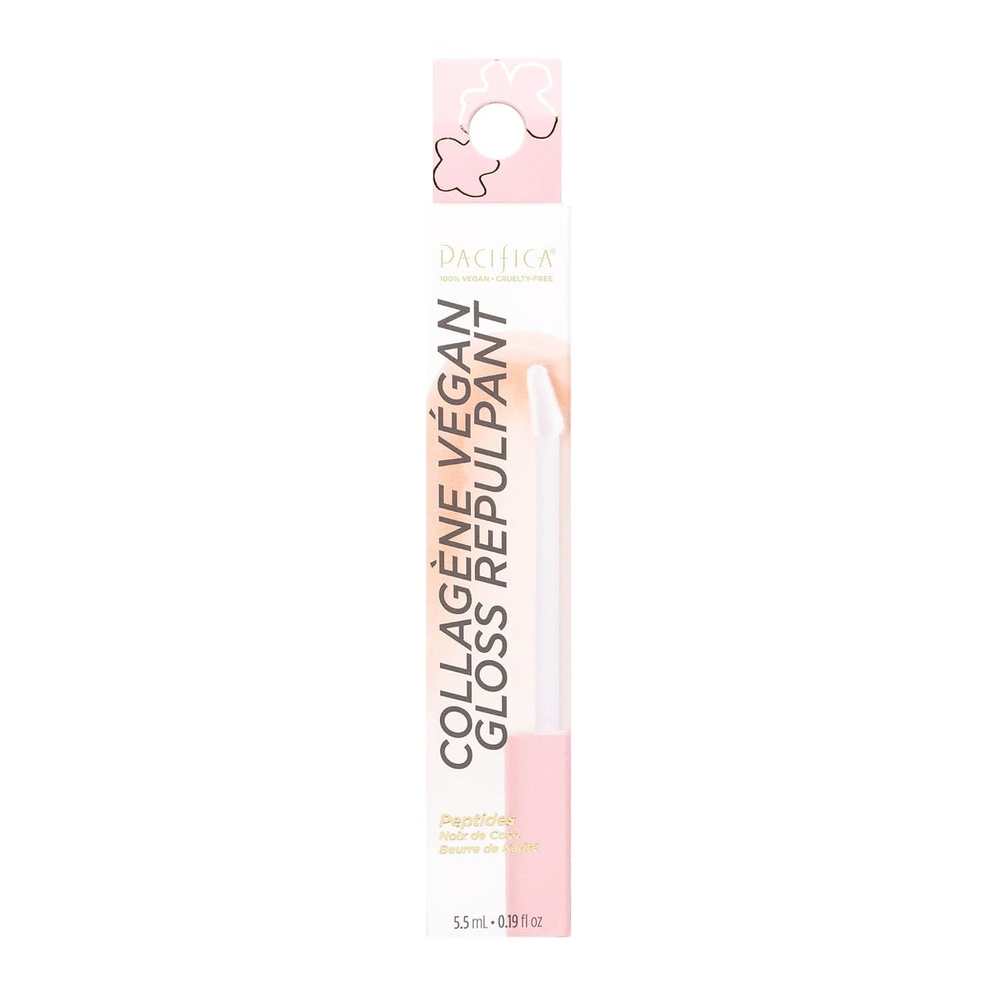 Pacifica Vegan Collagen Lip Plumping Gloss – Hydrating Lip Plumper with Peptides, Coconut & Vitamin E, High Shine Non-Sticky, Clean Vegan, 0.22 fl oz
