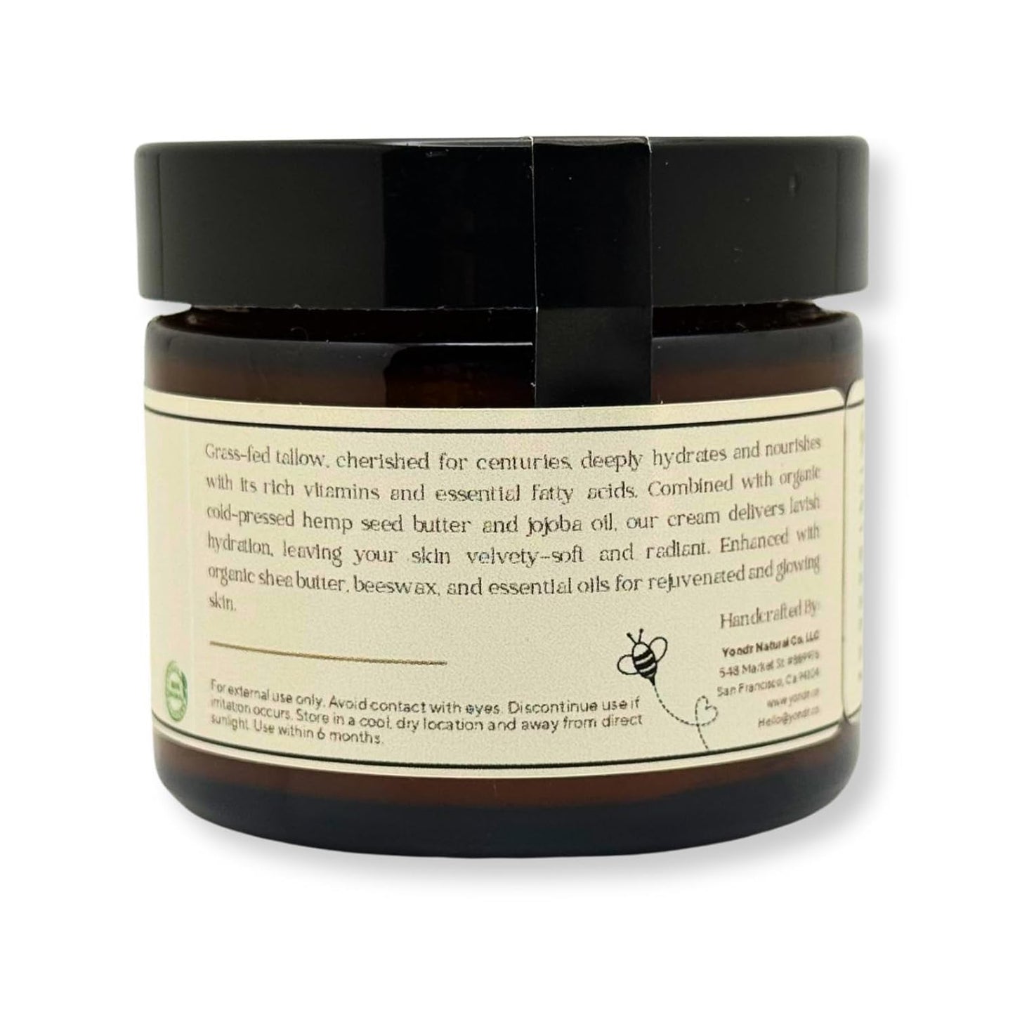 Tallow & Hemp Body Butter – Whipped Grass‑Fed Tallow + Hemp Seed Butter – Calming Chamomile/Sandalwood/Lavender – Deep Hydration for Dry & Sensitive Skin (2 oz)