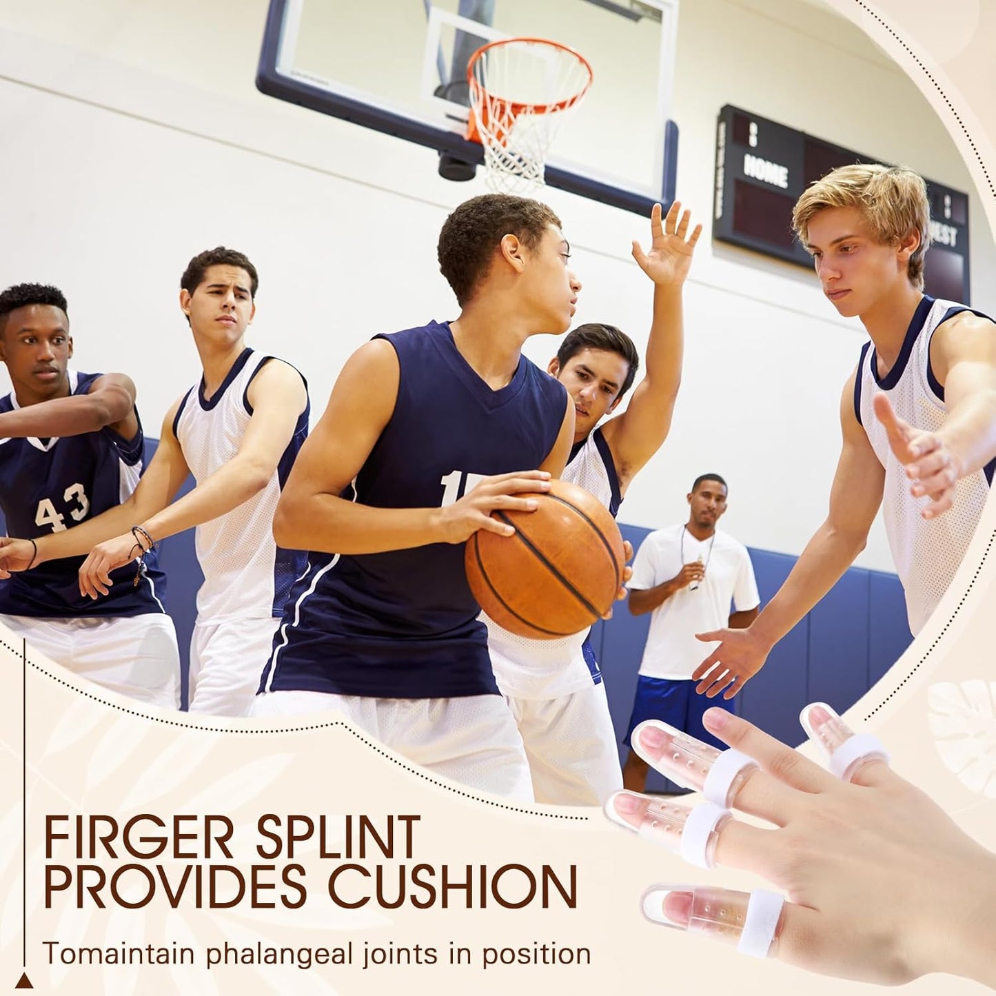 BBTO 10 Pcs Mallet Finger Splint, 5 Sizes Finger Support Brace Stabilizer Straightener Plastic Fingertip Protectors Arthritis Knuckle Immobilization for Thumb Pinky Middle Index Ring(Transparent)