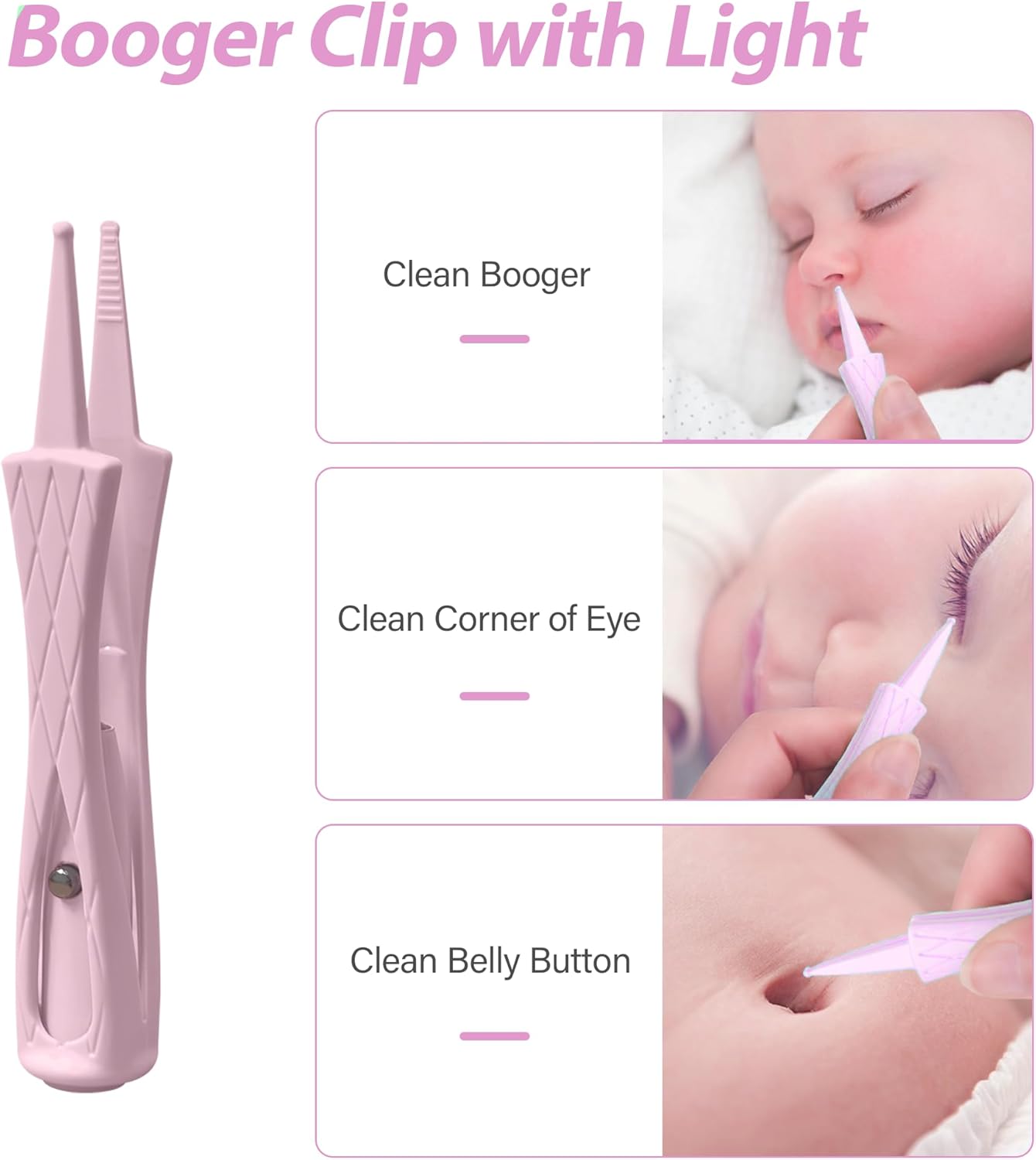 15 Pack Ear Wax Removal Tool Kit with Light - LED Ear Cleaning Kit, Ear Wax Removal for Kids and Adults, Ear Cleaning Tool, Ear Picker Spoon & Ear Tweezers & Spiral Spring Ear Spoon Pink