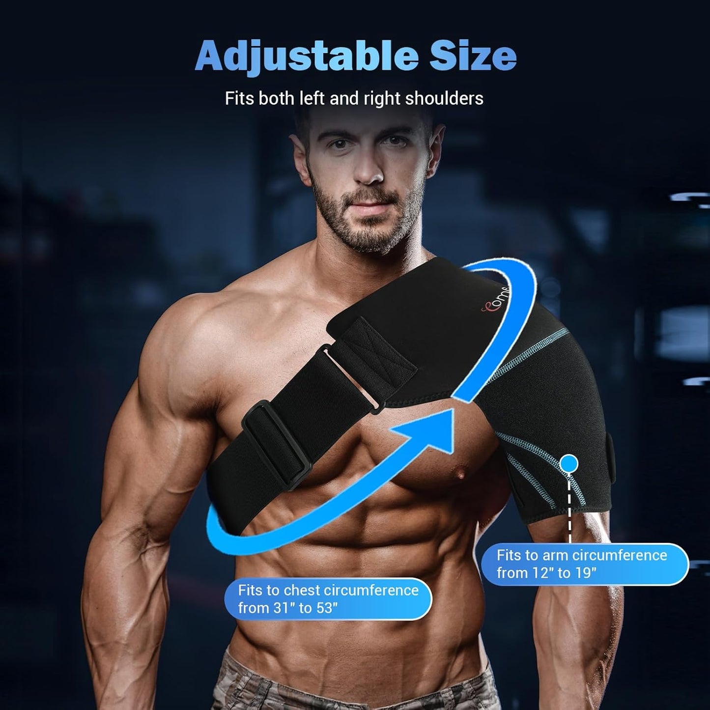 Comfytemp Shoulder Brace Ice Pack Wrap, FSA Eligible Items Only List, Gel Cold Compression Sleeve for Injuries Reusable Arm Rotator Cuff Pain Relief, Physical Therapy Recovery Gift Men Women Elderly