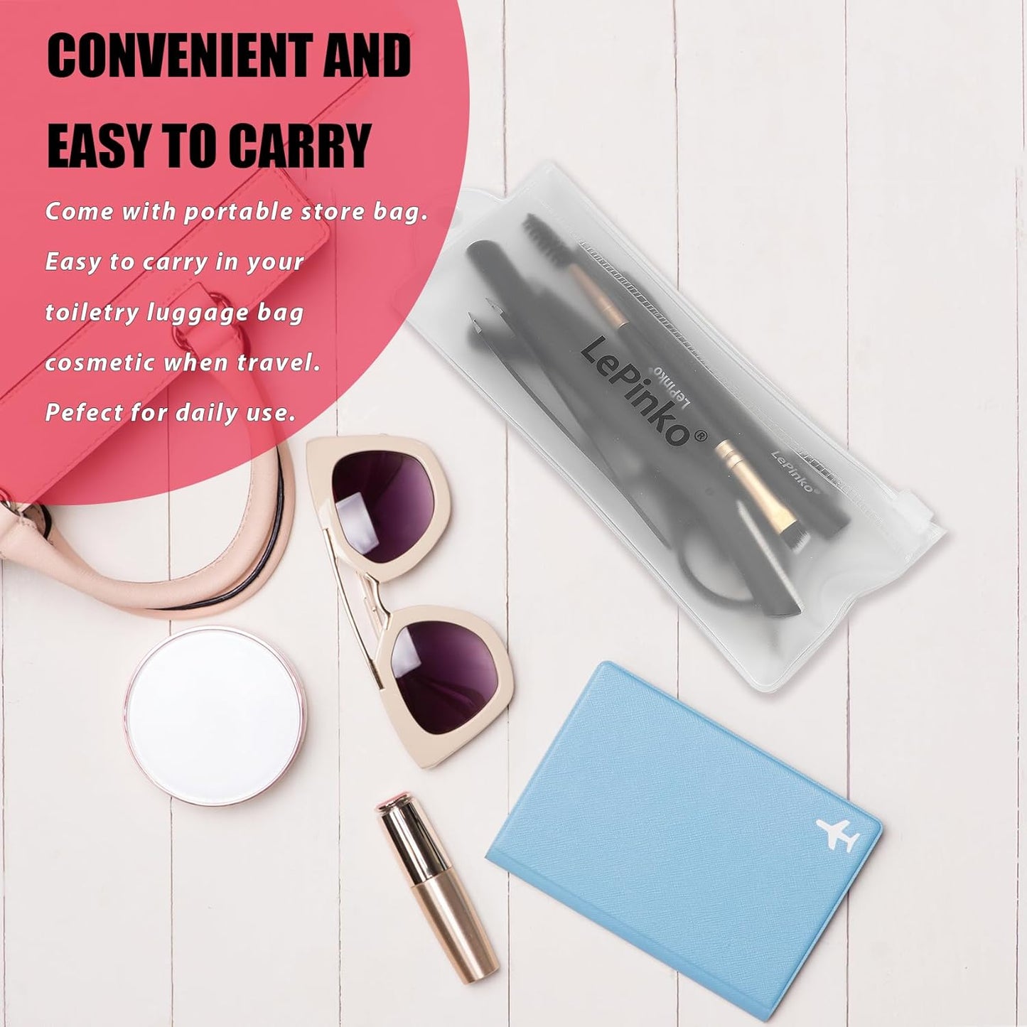 Eyebrow Trimmer Kit, 7 in 1 Eyebrow Scissors, Tweezer, Razor, Gromming Scissors Brush for Women Men, Gifts for Stocking Stuffers - White