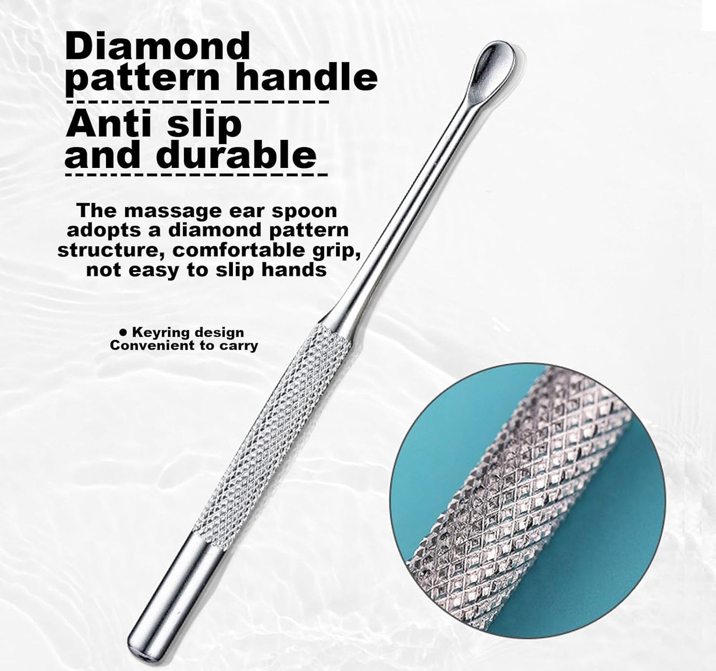 Ear Wax Removal kit, 5 Pcs Stainless Metal Earwax Removal Tool for Adults with Ear Spoon & Spiral Spring, Ear Cleaning Reusable