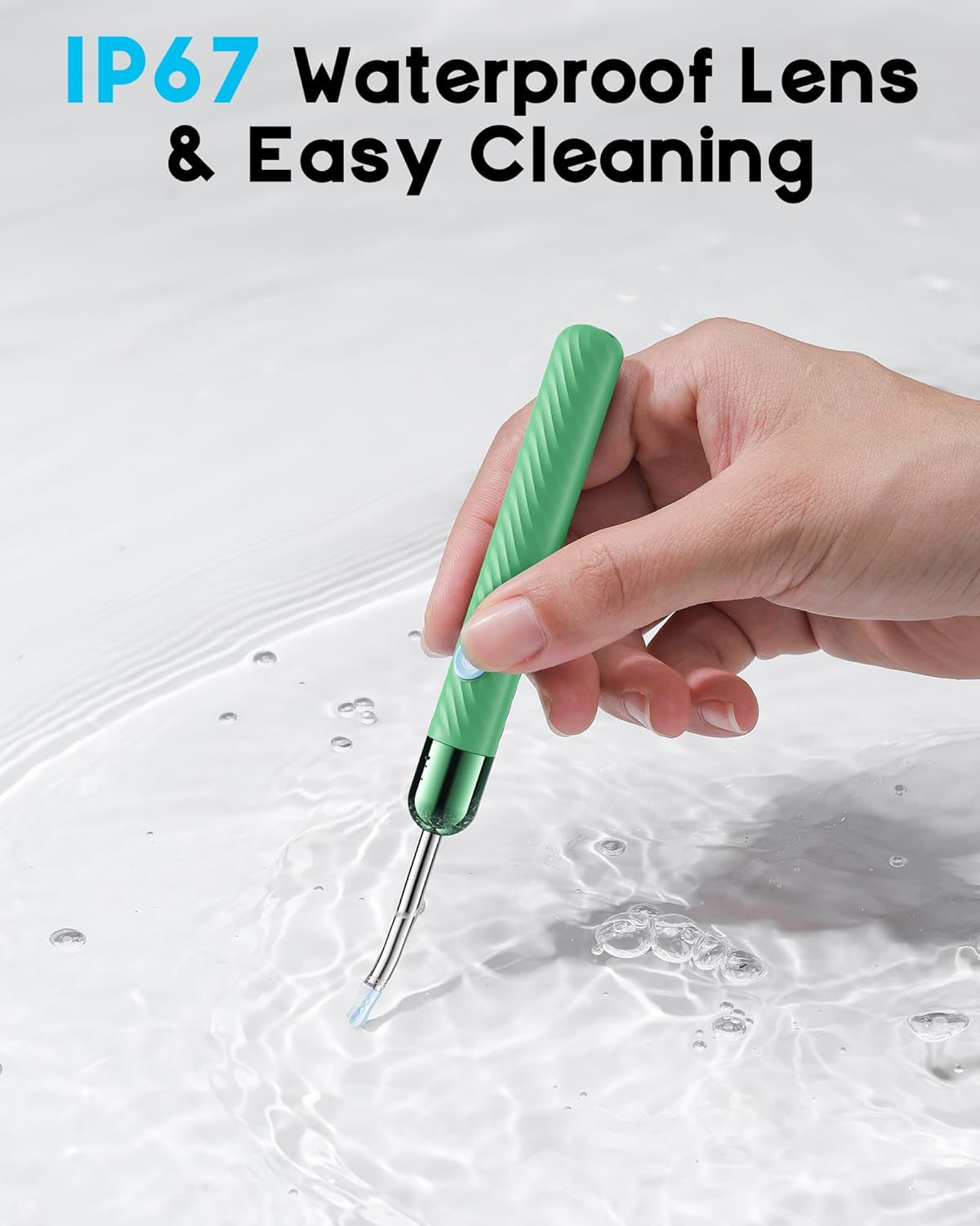 Ear Wax Removal Tool Camera Otoscope with Light, Ear Wax Removal Kit with 6 Ear Pick, Ear Camera- Green