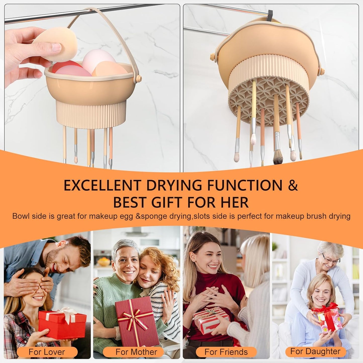 senbowe 3 in 1 Makeup Brush Cleaner Mat, Silicone Makeup Brush Cleaner Bowl Cosmetic Brushes Cleaning Pad Tool Organizer for Storage and Air Drying, Make Up Brush Washing Tool for Sponge