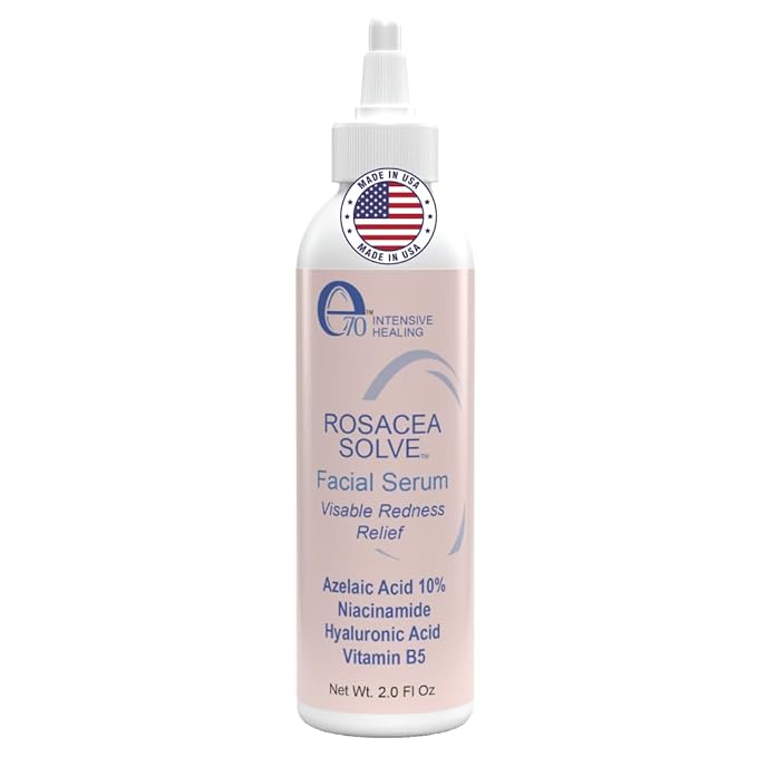 Rosacea Treatment Skincare Face Serum for Women & Men - Gentle Face Serum Moisturizer Redness Reducing Skin Care with 10% Azelaic Acid, Made in USA by e70 (2 fl. oz)