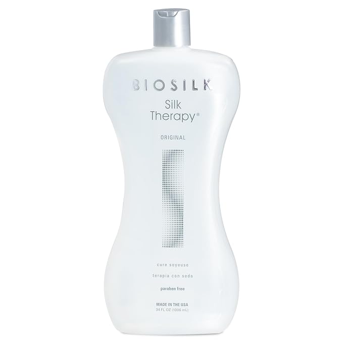 BioSilk Silk Therapy Original, Reconstructing Leave-In Hair Treatment, Adds Shine, Smooths & Prevents Split Ends, Sulfate-Free, Paraben-Free, Cruelty-Free, 34 Oz