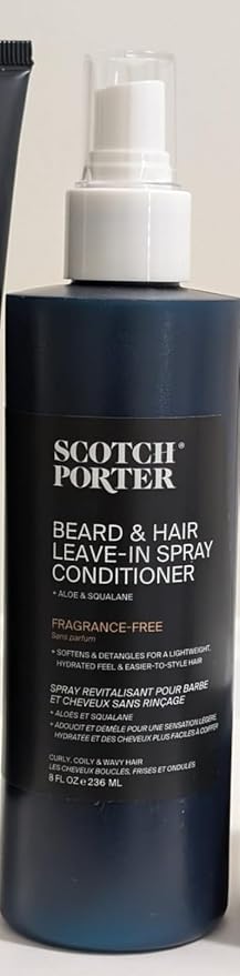 Scotch Porter Daily Hydration Conditioner Spray for Beard & Hair | Coconut, Avocado & More | 8oz Bottle with Pump