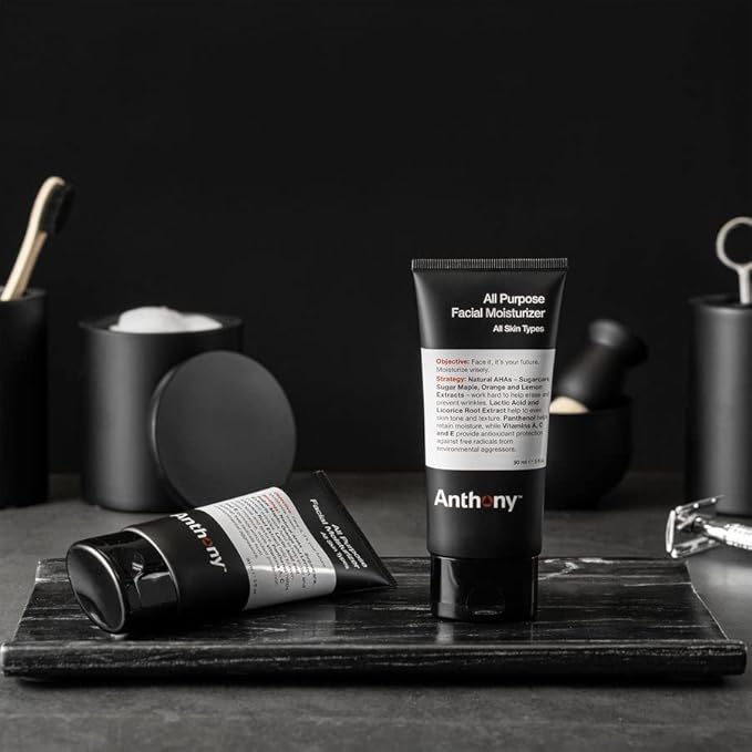 Anthony All-Purpose Facial Moisturizer for Men, Hydrating Lotion for Dry Skin, Lightweight, Non-Comedogenic, Anti-Aging Formula, 3 Fl Oz, Pack of 3