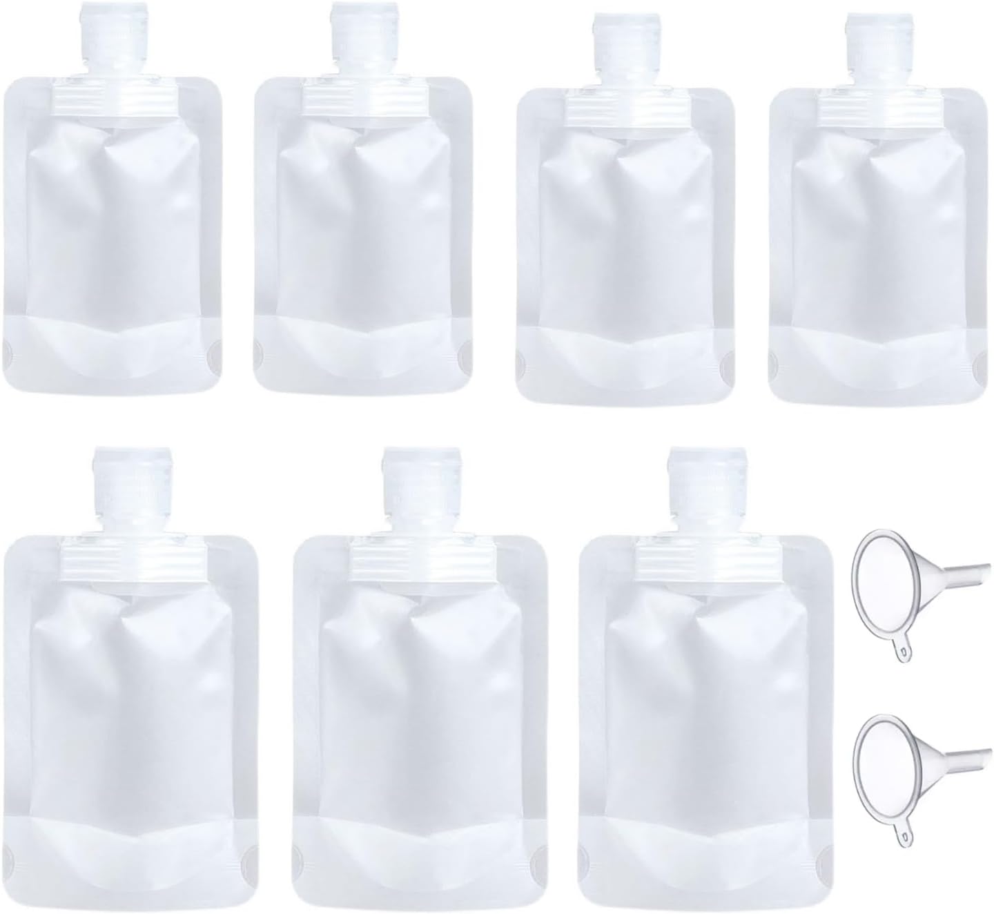 10 Pcs Portable Travel Pouches Travel Fluid Makeup Packing Bag Stand Up Pouch Refillable Cosmetic Container Kits Travel Accessories Set for Lotion Shampoo Face Cream(50ml/100ml)