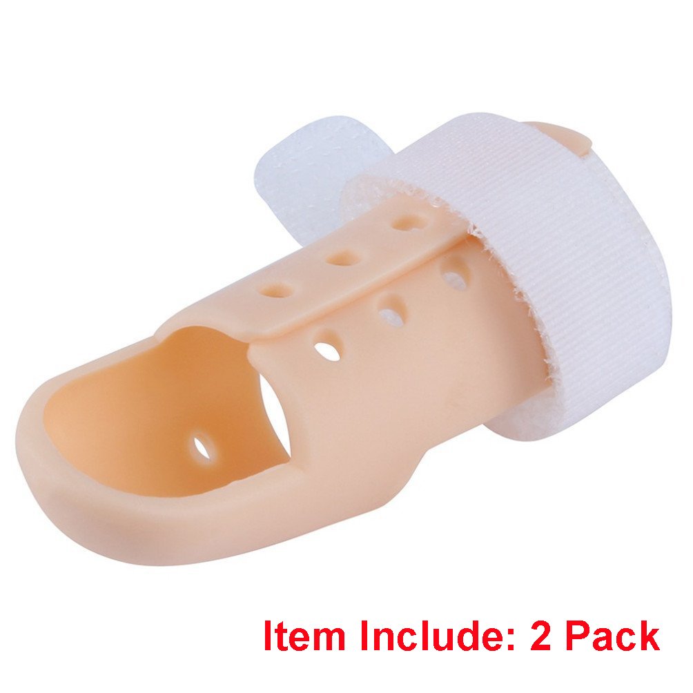 Thinvik [2 Pieces Plastic Mallet Dip Finger Support Brace Splint Joint Protection Injury -Size0 Knuckle 38-42mm