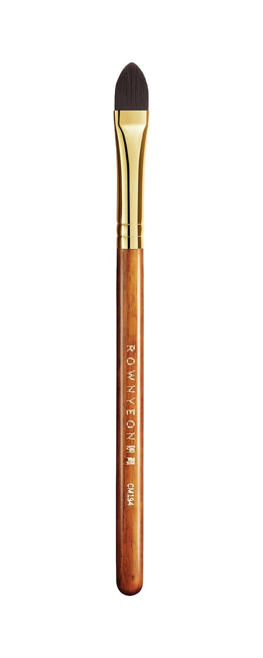 Desert Oak Series Liquid-Sculpt Pro Concealer Brush - Wide Teardrop Head for Under Eyes & Redness, Bubinga Wood, Brass Ferrule (CM 194)
