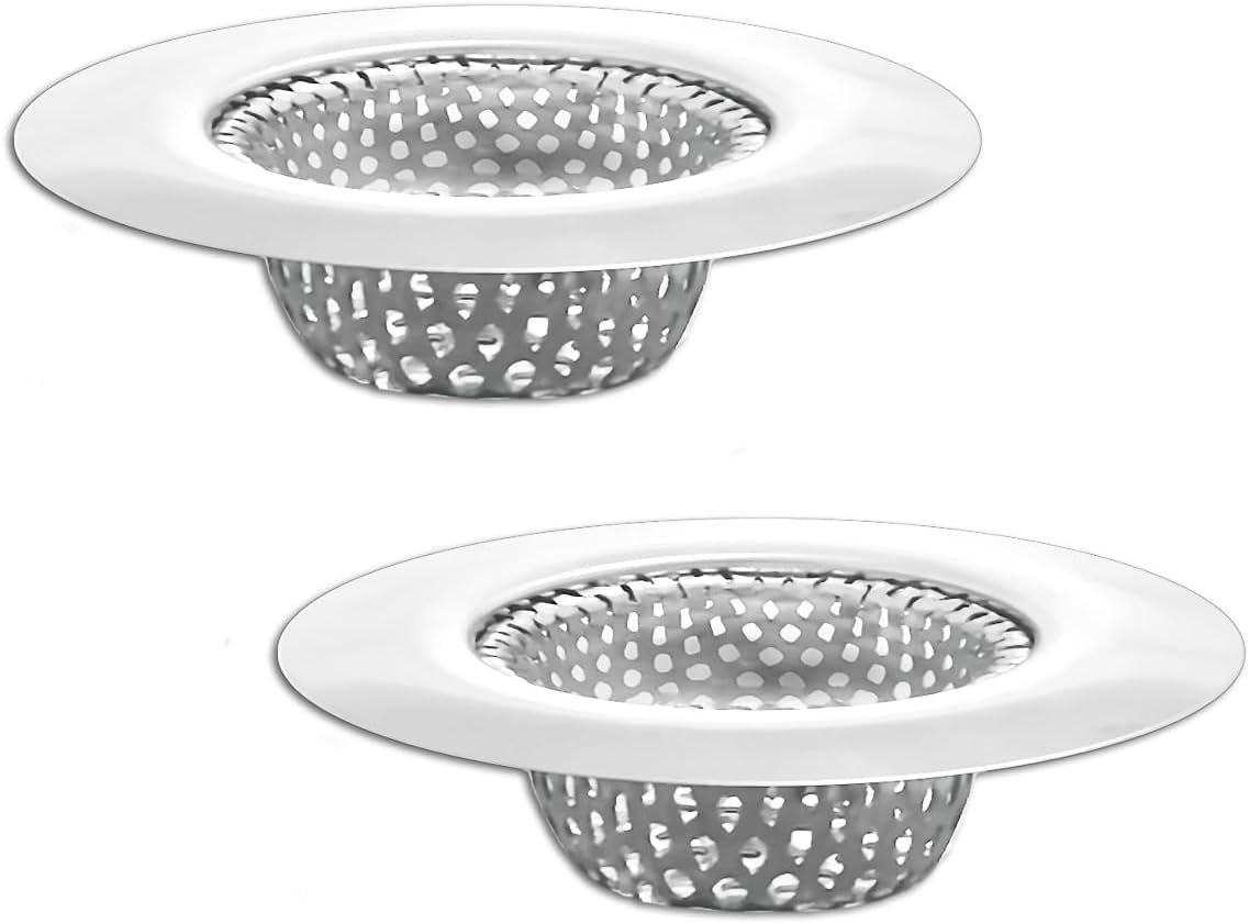 1.25" Small Drain Strainer, Sink Drain Hair Catcher, Bathroom Sink Strainer, 2PCS Drain Mesh Baskets for Laundry, Mop Pool, Utility, Slop, RV Sink, Stainless Steel Drain Filter