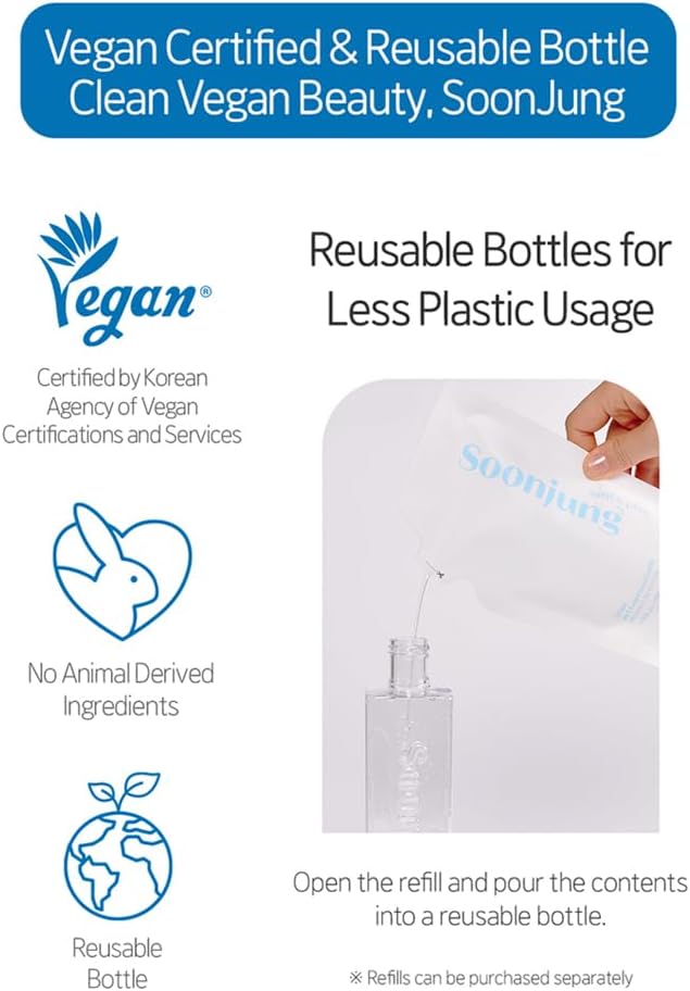 ETUDE SoonJung pH5.5 Relief Toner, Toner for Face, Hydrating Toner for Sensitive Skin, Vegan Face Toner, Panthenol, Madecassoside, Moisturizer, Korean Skin Care, Korean Toner, Beauty (16.90 Fl Oz)