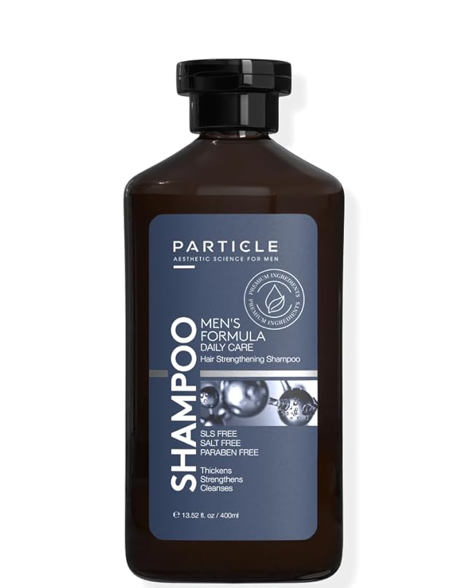 Particle Hair Thickening Shampoo for Men, Men’s Shampoo, Cleansing Formula Made with Biotin, Capixyl, Redensyl, Ginseng and Green Tea Extract for Hair Strength Support, Paraben Free, 400 mL