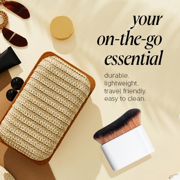 Tinge Body Brush, Large Kabuki Brush, Ideal For Blending Body Makeup, Foundation, Self Tanner & Bronzing, Streak Free & Mess Free, Make Up Brush With Soft, Durable Bristles For Smooth, Even Coverage