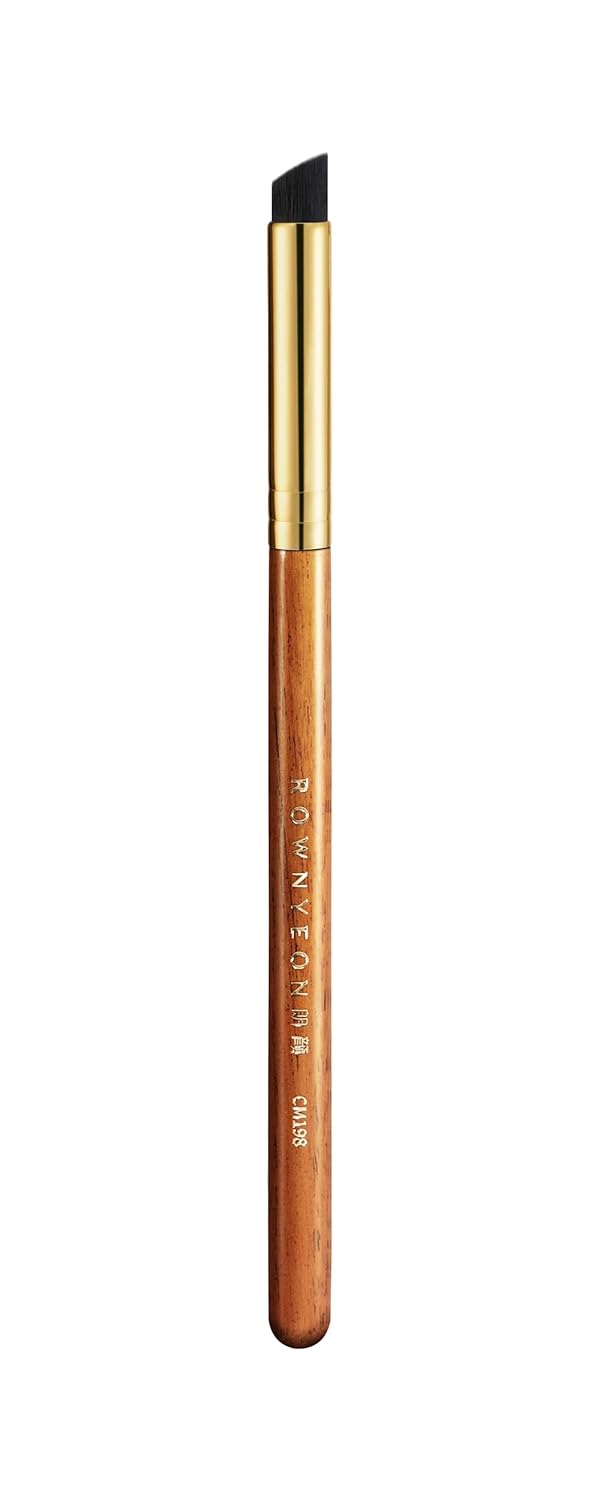 Desert Oak Series VelvetSlant Lip Artist - 45° Slanted Lip Brush for Gradient & Feathered Lips, Ultra-Soft Vegan Nylon, Bubinga Wood Handle (CM 198)
