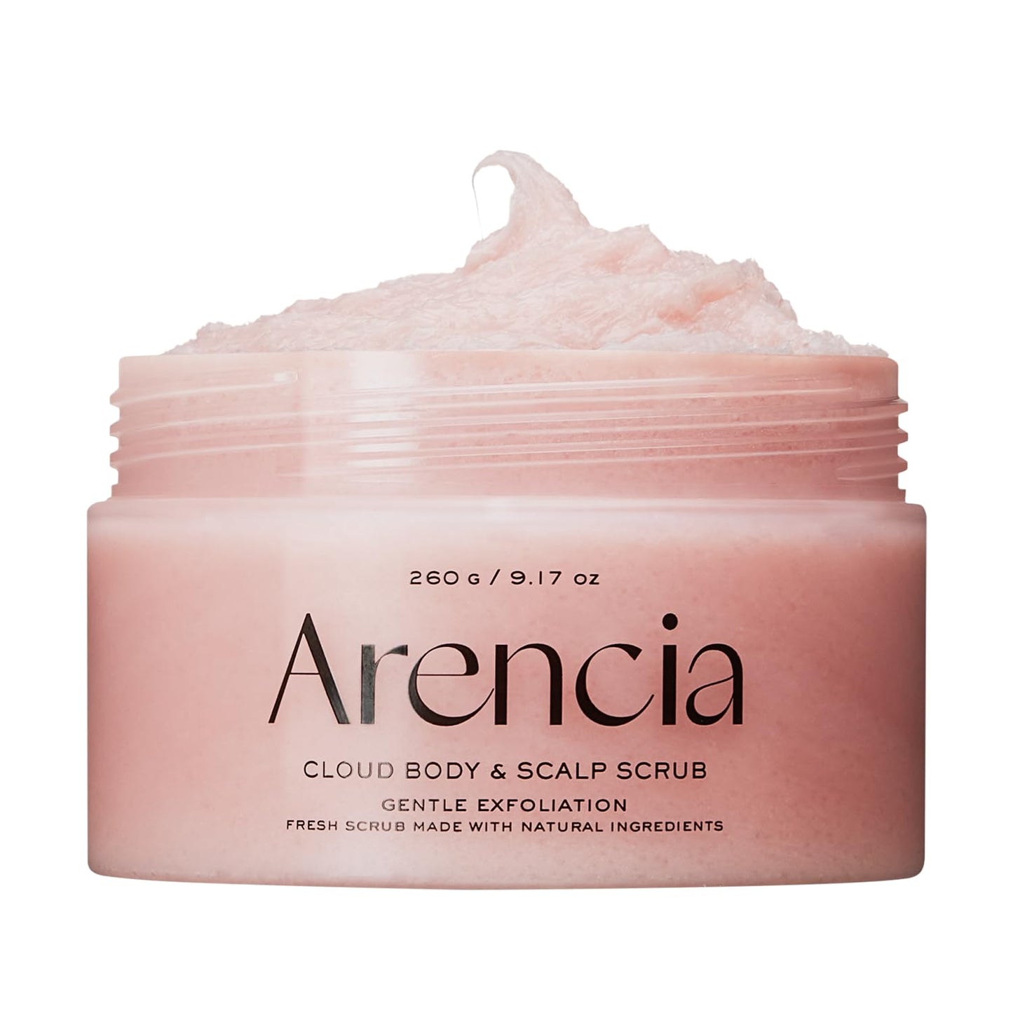 Arencia Fresh Cloud Sea Salt Body & Scalp Scrub (Pink) - Gentle Exfoliation for Softer, Refreshed Skin and Scalp, Korean Skin Care