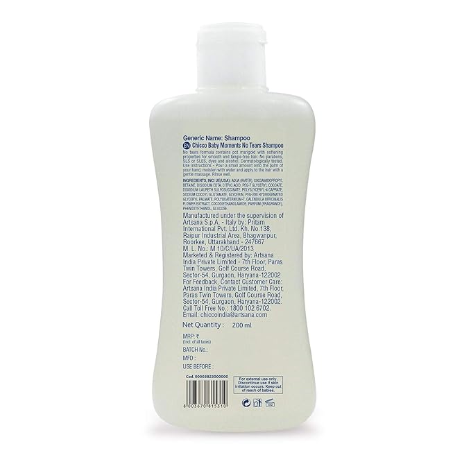 CHICCO Baby Moment NO-TEARS Shampoo 200 ML.