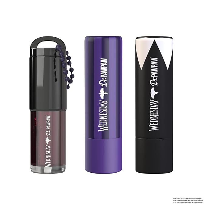 Dr. PawPaw Wednesday Set - Lip Balm and Lip Oil Trio with Original, Sheer Plum and Deep Blackberry Shades - Gluten Free Hydrating Care- 3 pc