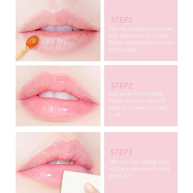 6PCS Bee Lip Balm Honey Pot, Fruit Moisturizing Propolis Lip Mask, Lip Mask Overnight Propolis Moisturizing Lip Balm Hydrating Prevention Dry and Crack Lip Scrubs Exfoliator Lip Care Products