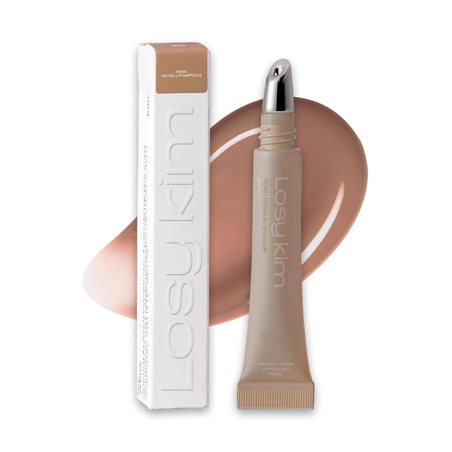 PDRN Tinted Lip Serum – High Gloss Ultra Hydrating Natural Glow, Non-Sticky Volumizing Color Glaze with Long-Lasting Shine, Nourishing Moisturizing Repair for Chapped Lips (0.34 oz) (island)