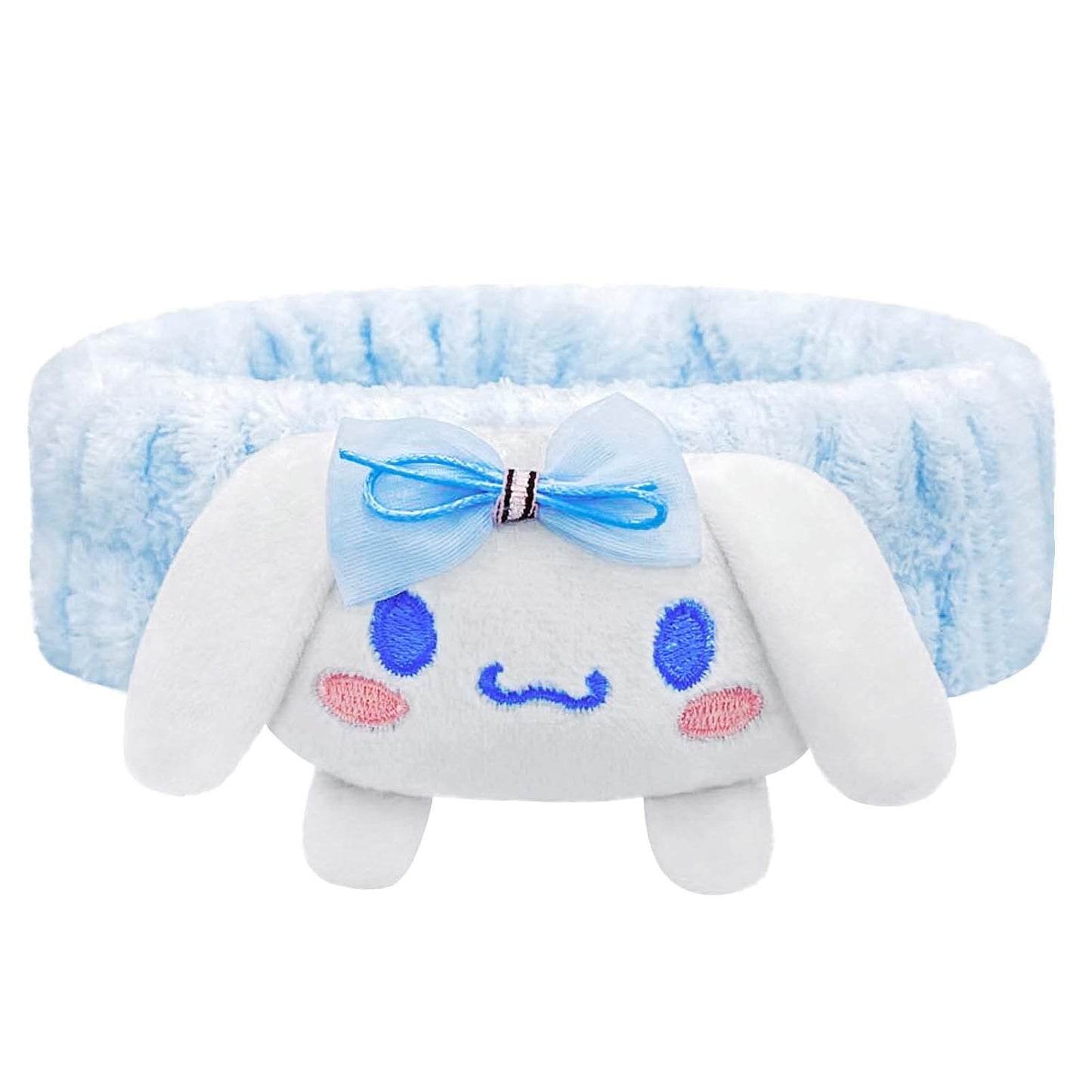 Kawaii Spa Headband for Washing Face, Make Up, Party - Soft Blue Headband for Women & Girls