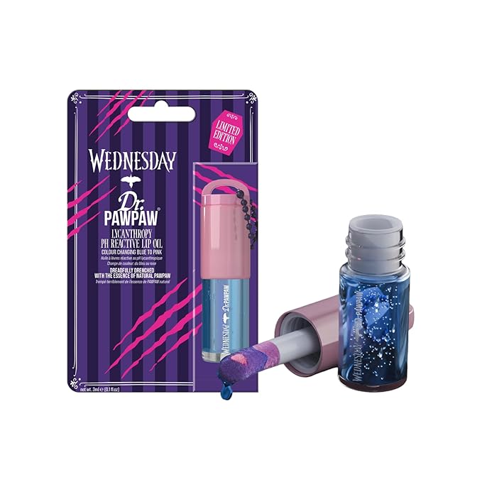 Dr. PawPaw Wednesday Lycanthropy - Lip Oil for Women and Men - Color-Changing and Lightweight Lip Moisturizer with Nourishing Papaya - 0.1 oz