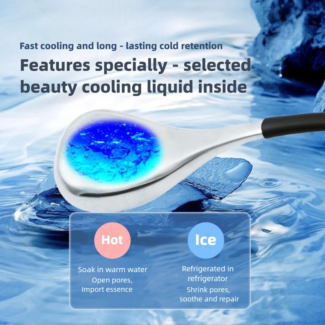 Ice Globes for Face & Eyes, Unbreakable Stainless Steel Cryo Sticks for Beauty Routines, Facials Cold Roller Cooling Globes for Puffiness, Wrinkles, Dark Circles, Headaches(Black)