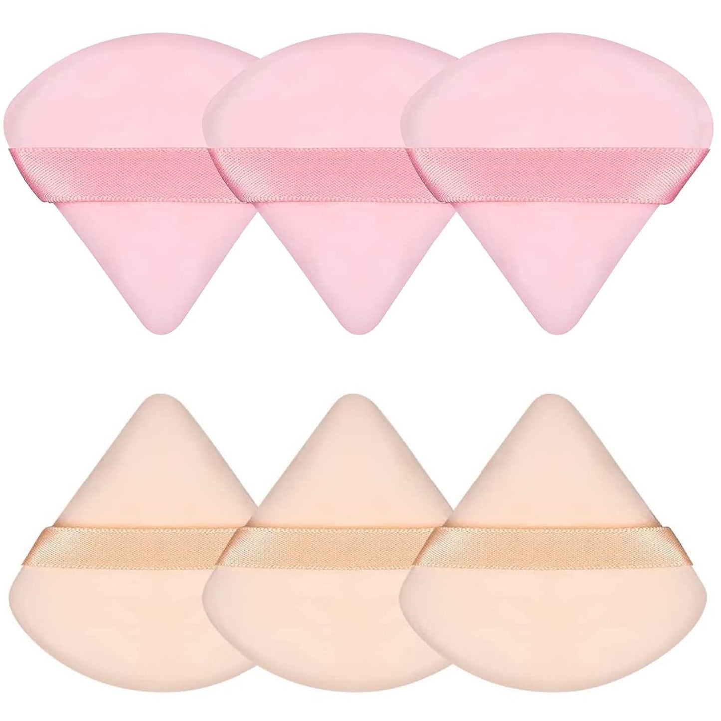 Pimoys 6 Pieces Powder Puff Face Triangle Makeup Sponge Soft Powder Puffs for Loose Powder Foundation Sponge Setting Powder Puff Makeup Tool, Stocking Stuffers Gift for Women