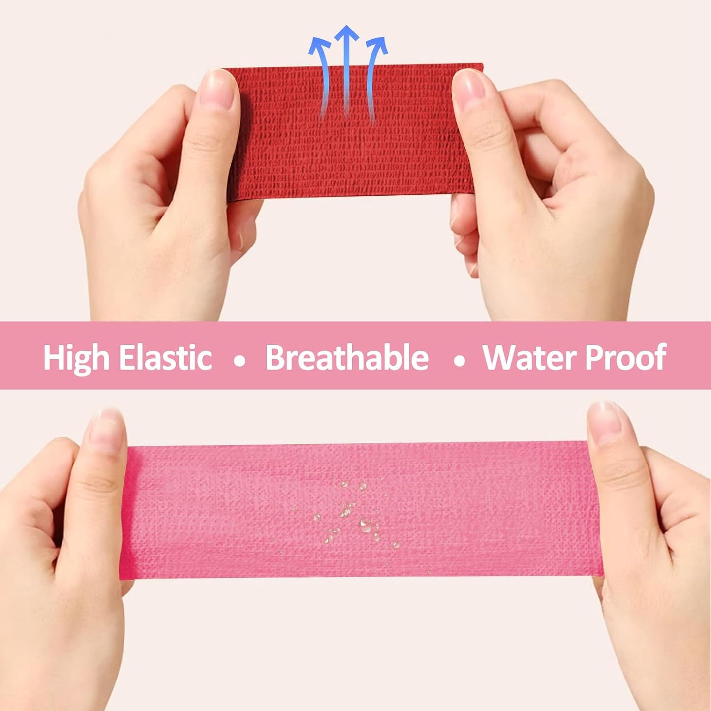 1"/2"/3" Self Adhesive Bandage Wraps, 18 Pack Colorful Self Adherent Cohesive Bandages Wrap for Wounds, Vet Wrap, Ankle Tape, Tattoo Tape Wrap, Medical Tape, Color Athletic Tape