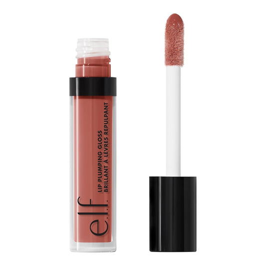 e.l.f. Lip Plumping Gloss, High-Shine Sheer Color, Hydrates & Creates Fuller Lips With Vitamin E, Vegan & Cruelty-Free, Mocha Twist, 0.1 Fl Oz
