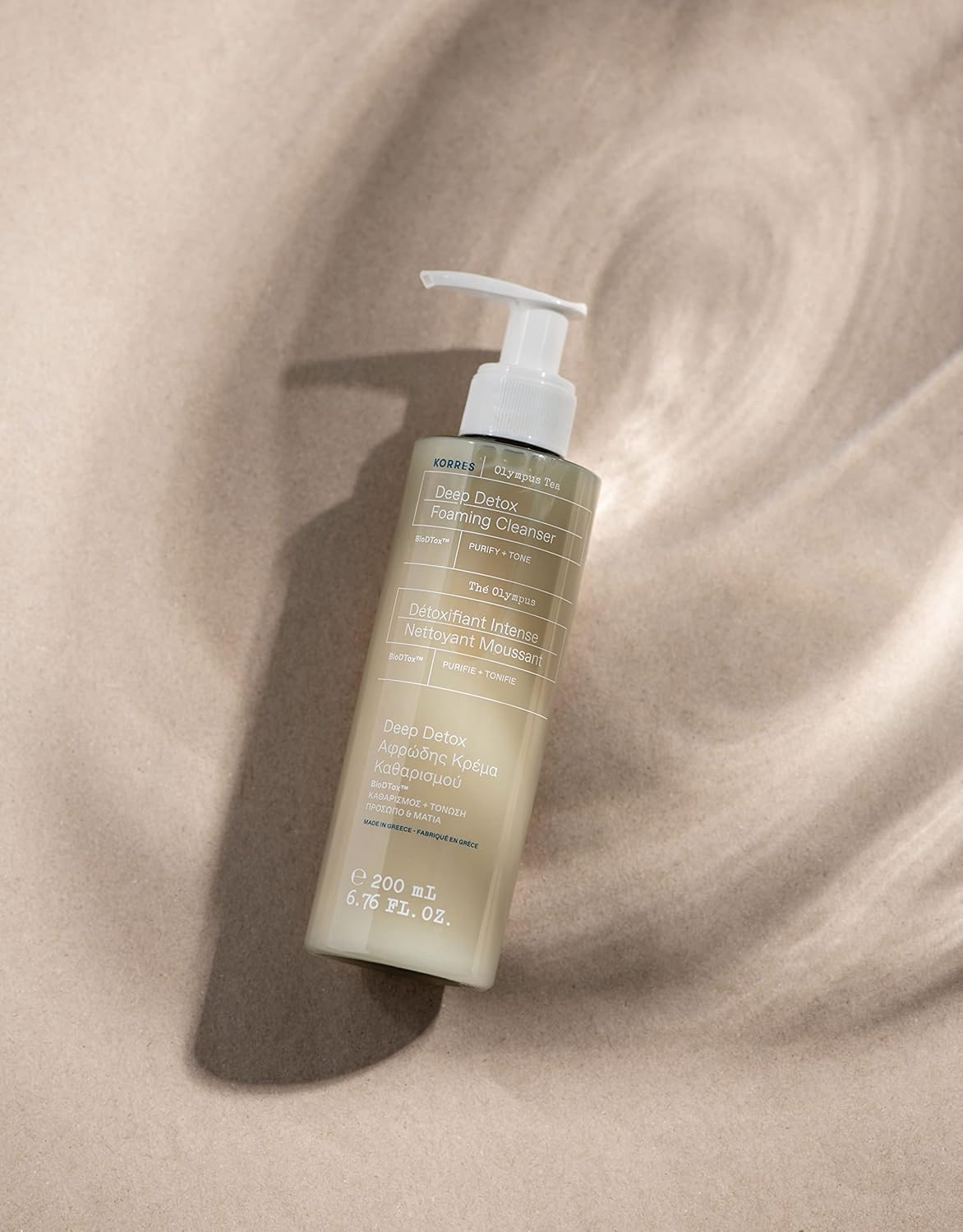 KORRES Olympus Tea Foaming Cream Cleanser, Gentle Face Wash With Organic Greek Mountain Tea, Cream-to-foam Formula For Everyday Use, Rinses Away Makeup & Residue, Leaves Skin Fresh & Soft, 6.76 Fl Oz