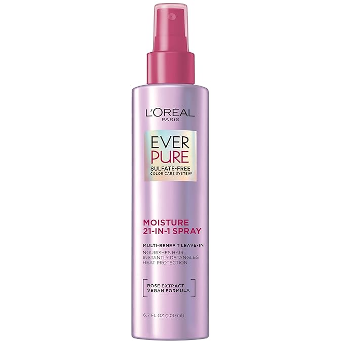 L'Oreal Paris 21-in-1 Leave In Conditioner Spray, Sulfate Free, Vegan, EverPure 6.8 fl oz