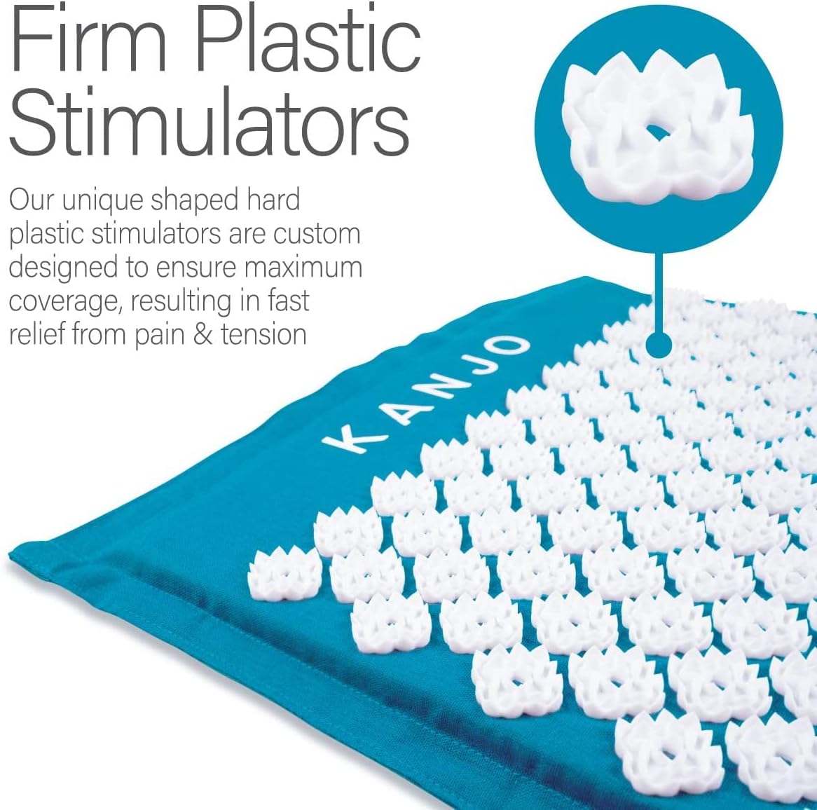 Kanjo Acupressure Mat and Pillow Set for Back Pain Relief & Neck Pain Relief, with Pressure Points for Muscle Pain Relief with Travel Bag - Periwinkle