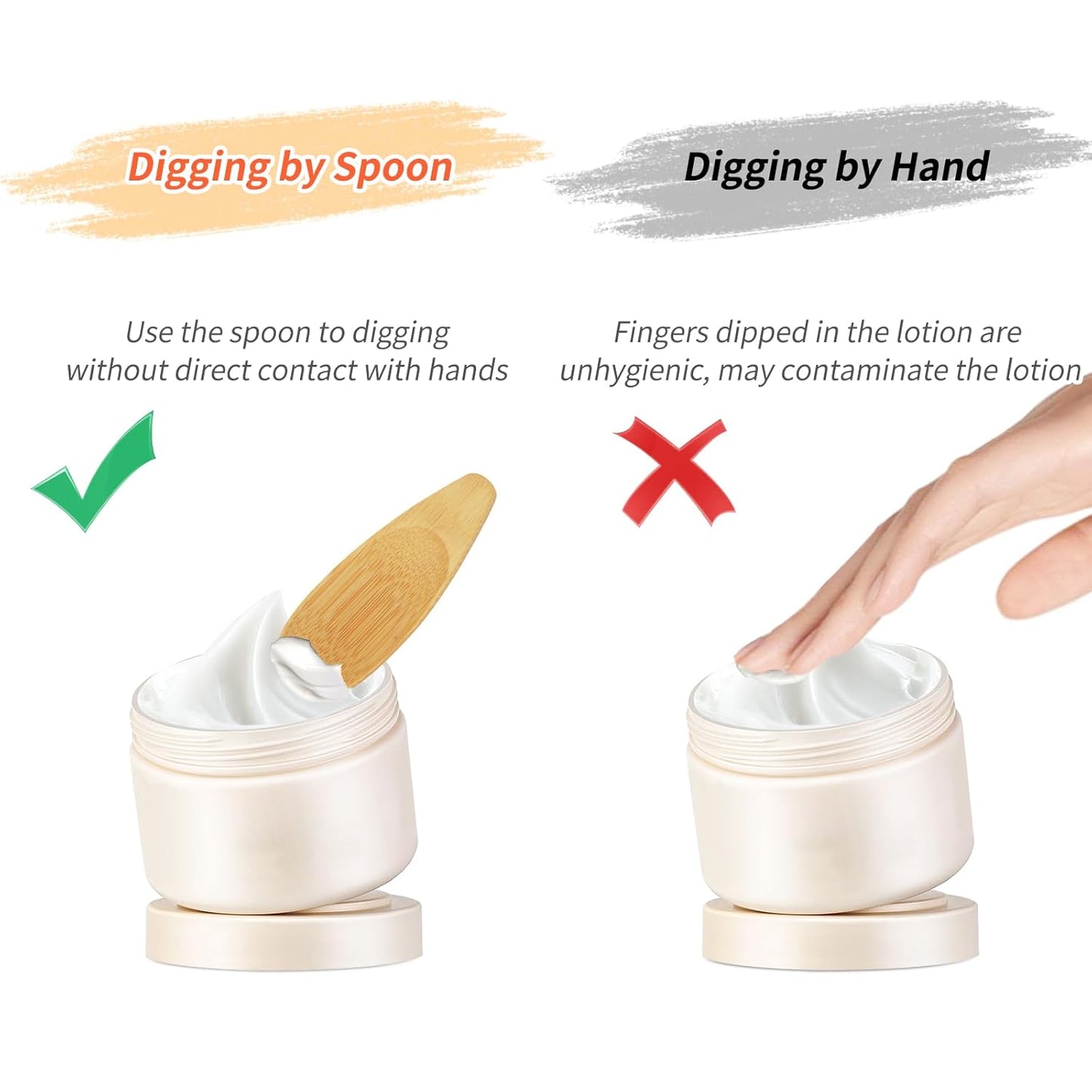 4PCS Deodorant Cream Applicators, Bamboo Multi-functional Applicator for Deodorant Cream, Facial Mud, Cosmetic Mask, Facial Clay