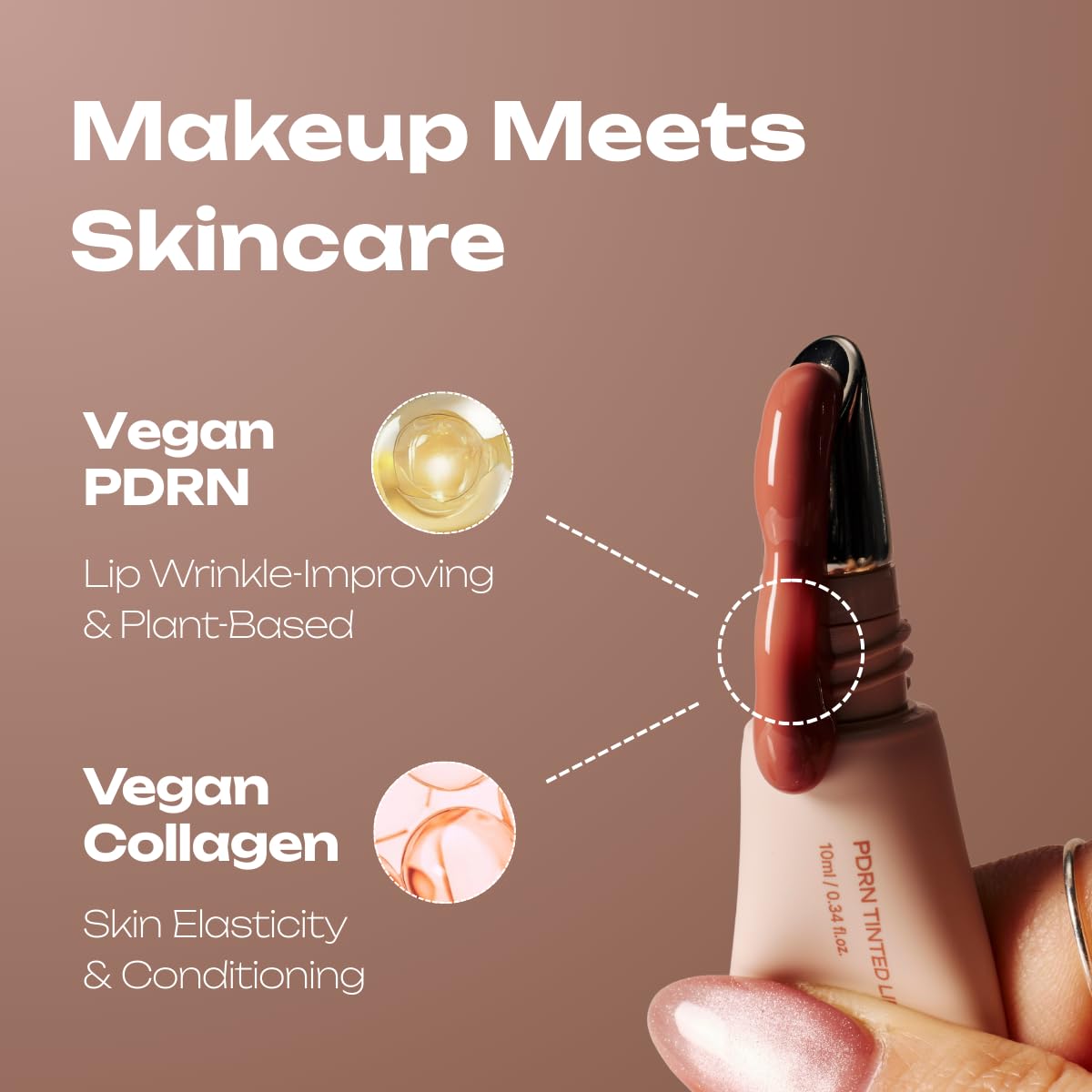 PDRN Tinted Lip Serum – High Gloss Ultra Hydrating Natural Glow, Non-Sticky Volumizing Color Glaze with Long-Lasting Shine, Nourishing Moisturizing Repair for Chapped Lips (0.34 oz) (island)