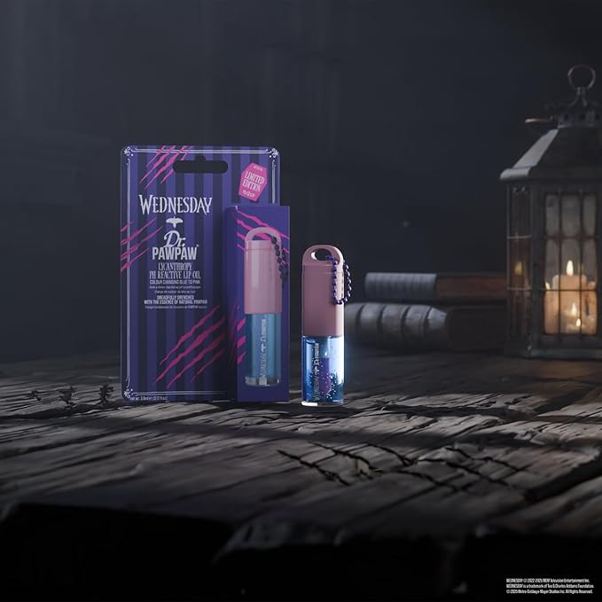 Dr. PawPaw Wednesday Lycanthropy - Lip Oil for Women and Men - Color-Changing and Lightweight Lip Moisturizer with Nourishing Papaya - 0.1 oz