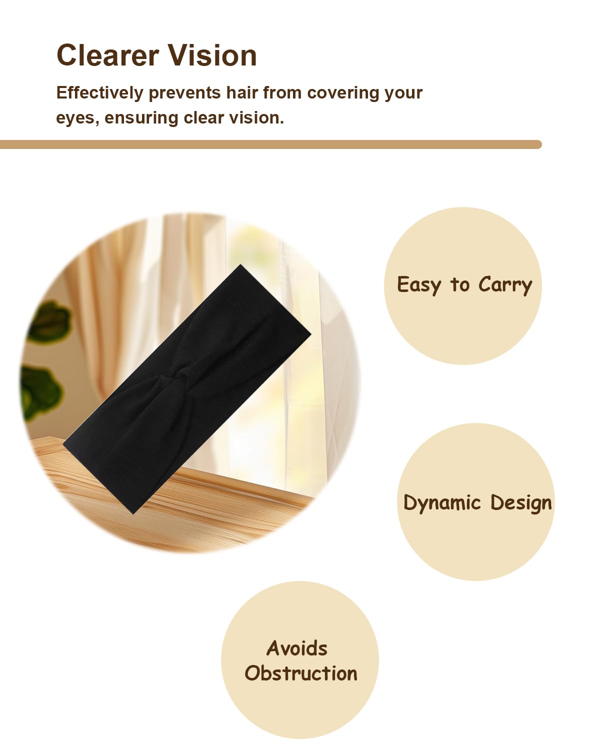 10 Pcs Wide Absorbent Sport Headbands for Women, Non-slip, Stretchy, Soft Cotton Twist Knotted Hair Bands for Daily Workout Yoga Running Sports