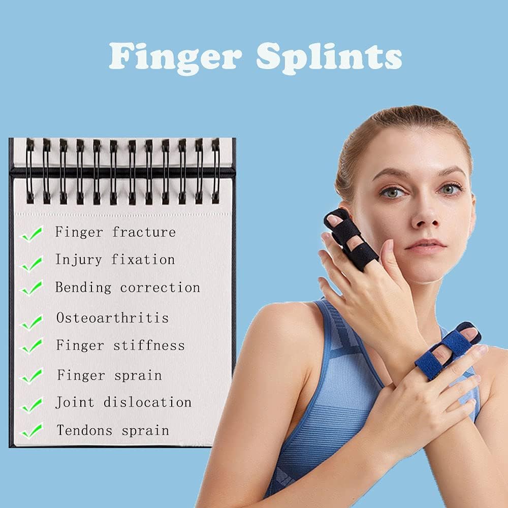 Finger Splint for Kids，4PCS Finger Straightener Finger Support Adjustable Finger Protectors Sleeves for Kids and teen-agers Broken Fingers Straightening Arthritis Knuckle Immobilization