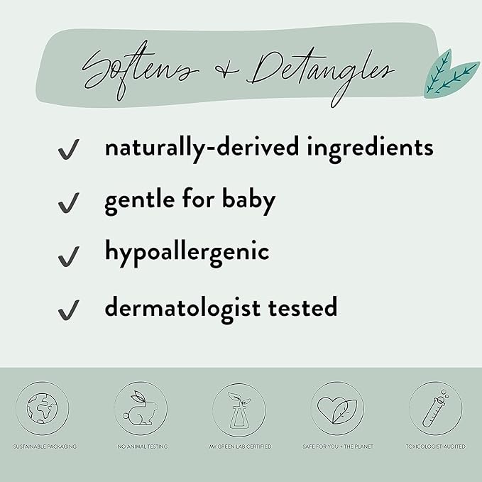 The Honest Company Conditioning Hair Detangler, Leave-In Conditioner and Fortifying Spray, Tear Free, Cruelty-Free, Hypoallergenic, Lavender Calm, 4 Fl Oz