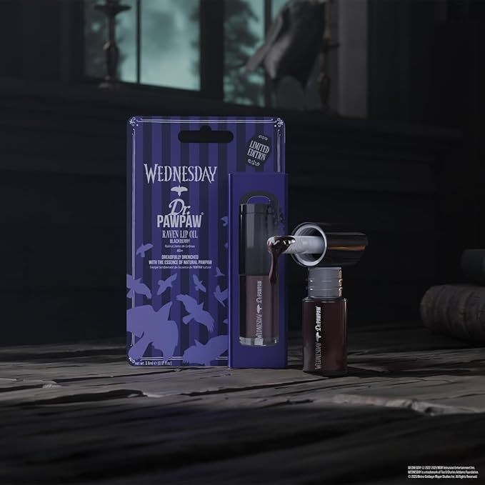 Dr. PawPaw Wednesday Blackberry Tinted Lip Oil - Deep, Sheer Shade Lip Moisturizer - Hydrating, Lightweight Shine with Nourishing Papaya - 0.1 oz