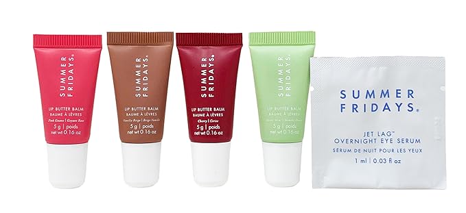 Summer Fridays The Lip Butter Balm Minis - Vanilla Beige, Pink Guava, Cherry and Sweet Mint (.16 Oz each)