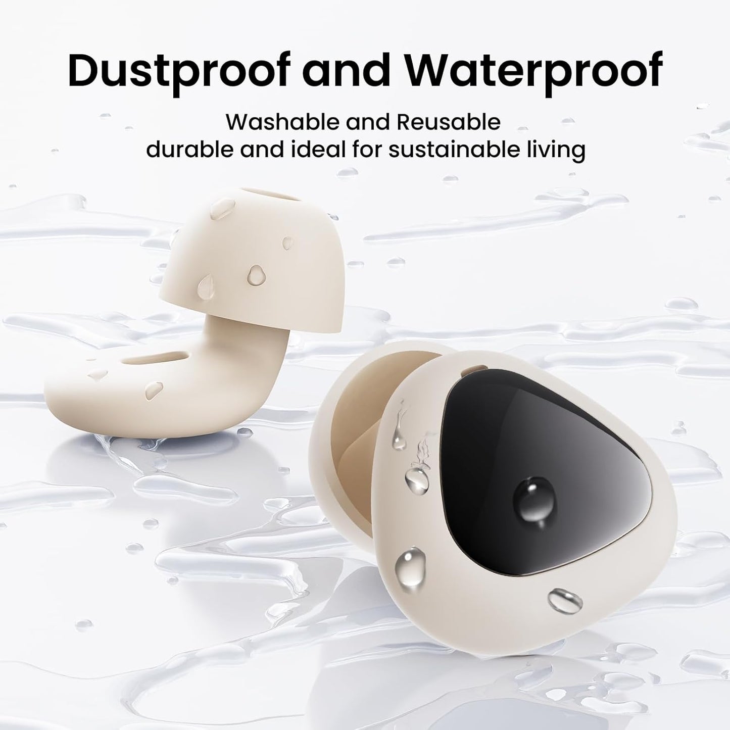 Ear Plugs for Sleeping Noise Cancelling, 45dB Reusable Silicone Earplugs with 6 Eartips and Carry Case, Ear Plugs for Concert & Hearing Protection, Sleep, Travel, Focus & Noise Reduction, White