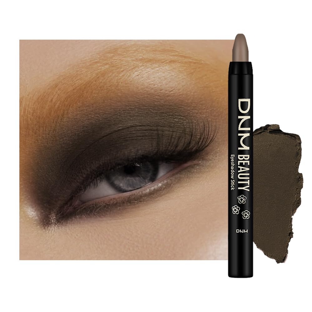 evpct Black Cocoa Matte Cream Eye Shadow Sticks Brightener Pencils for Women, Black Cocoa Silky Eyeshadow Applicator Stick Pen Waterproof, Blendable Crease-Proof Stick Eyeshadow Matte Eye Makeup 77
