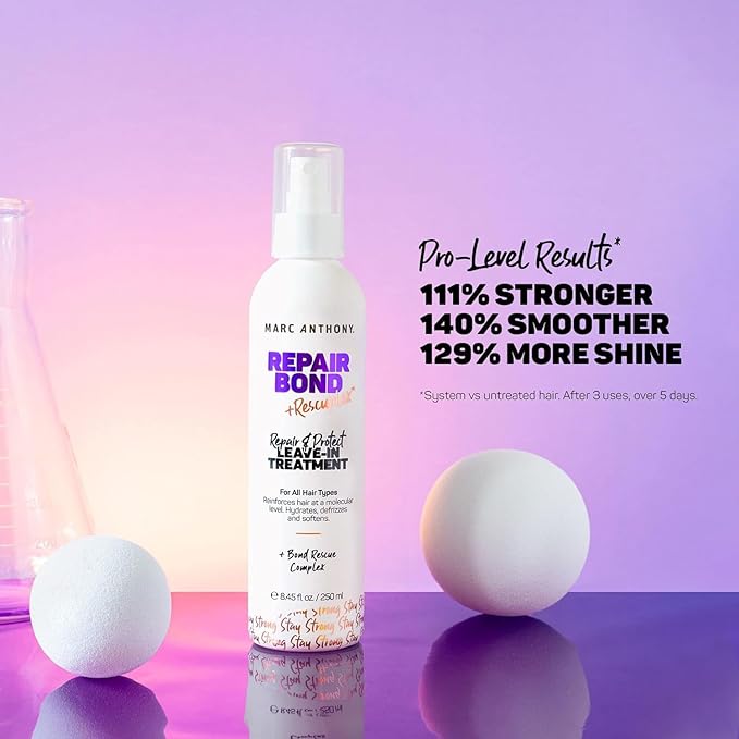 Marc Anthony Bond Repair Leave In Hair Conditioner Treatment for Dry & Damaged Hair, Repair Bond - Treatment & Deep Conditioning Moisturizer Reduces Breakage & Flyaways - Fights & Reduces Frizz