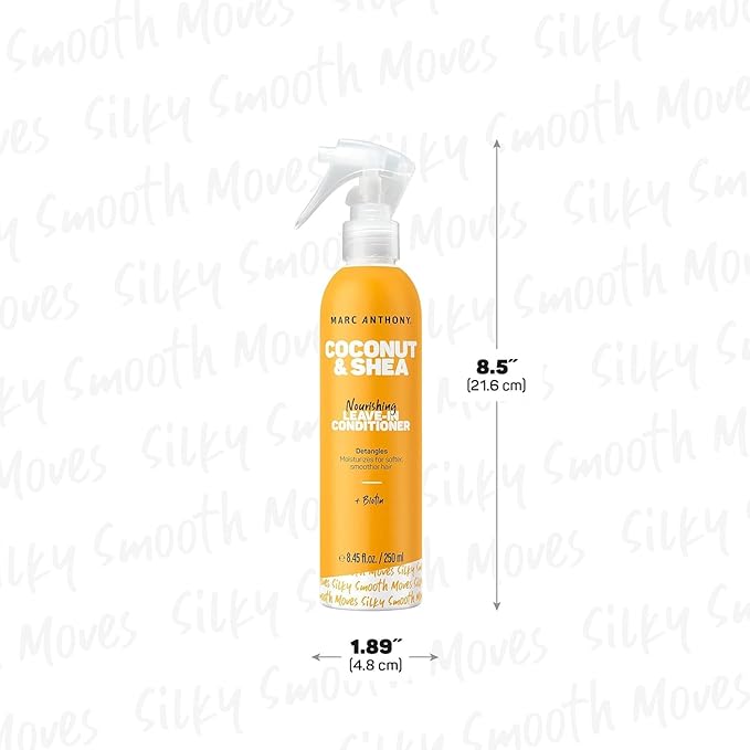 Marc Anthony Leave-In Conditioner Spray, Coconut Oil & Shea Butter - Anti-Frizz Biotin Hair Detangler Spray to Moisturize for Softer Smoother Hair - Sulfate Free Styling Product